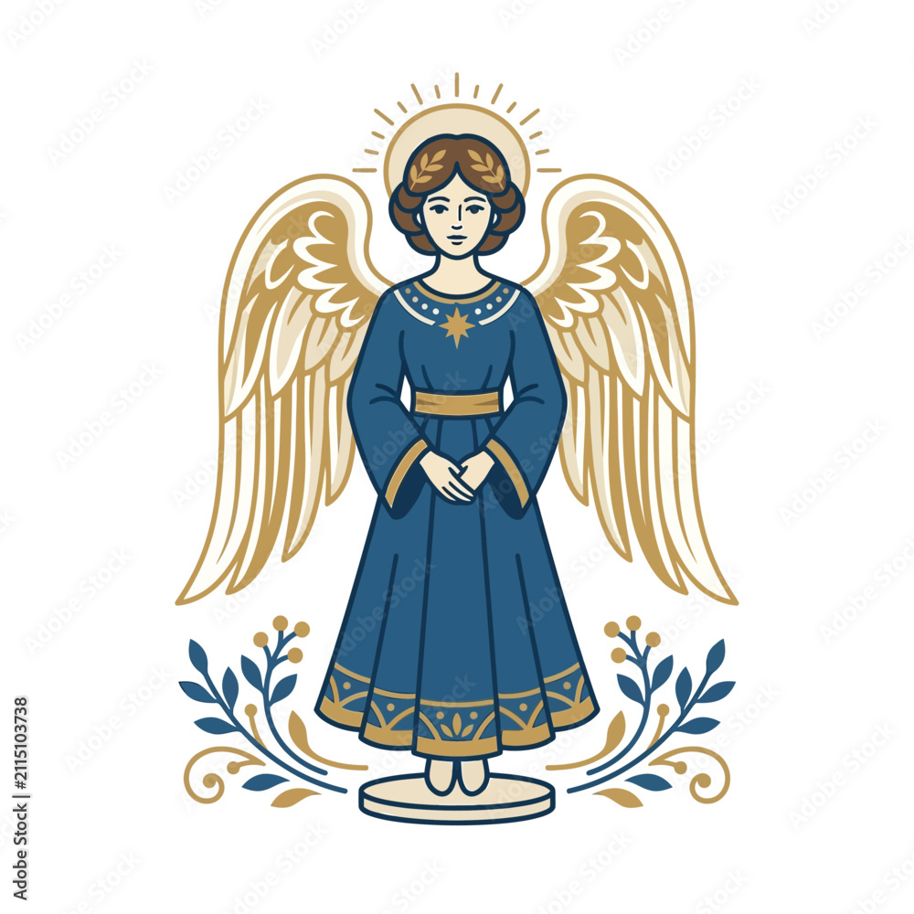 Obraz premium Stylized Angel Vector Illustration