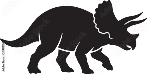 Photography Silhouette of triceratops dinosaur prehistoric creature ancient animal extinct reptile vector