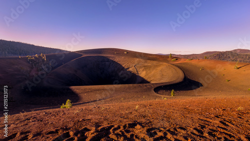 Cinder Cone crater in Lassen Volcanic National Park, California, USA just before sunset
