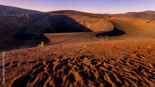 Cinder Cone crater in Lassen Volcanic National Park, California, USA just before sunset
