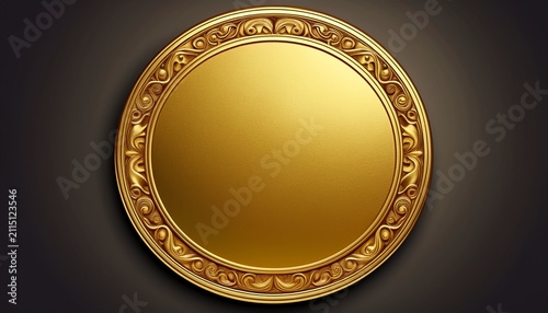 Isolated Gold Round Banner