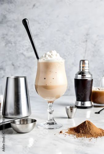 Iced coffee frappe with whi...