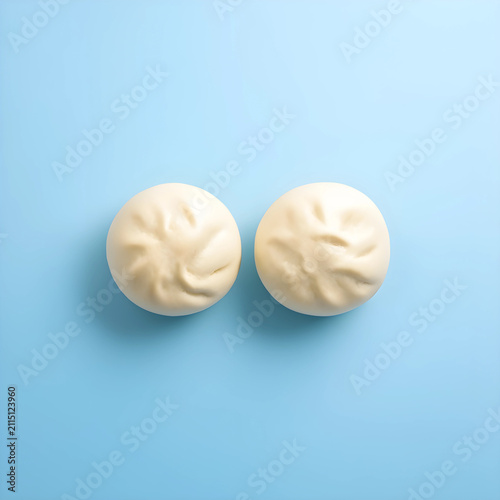 Two steamed chinese bao bun...