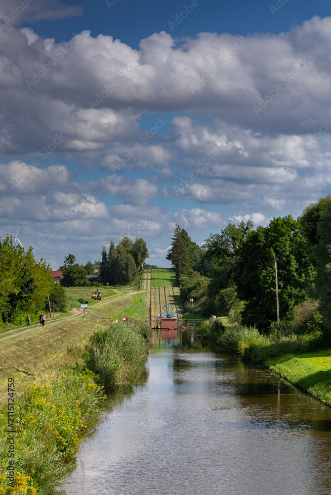 Fototapeta premium Fascinating Poland: the Jelenie slip-way on the Elbląg Canal.