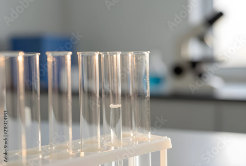 Glass test tubes with liqui...