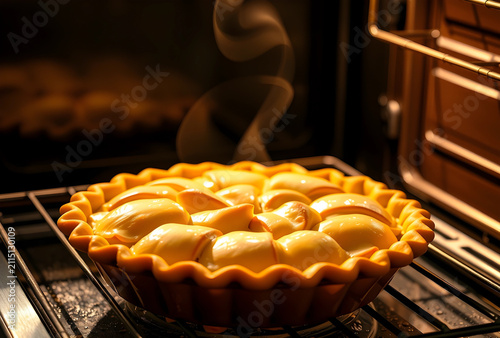 Freshly baked apple pie wit...