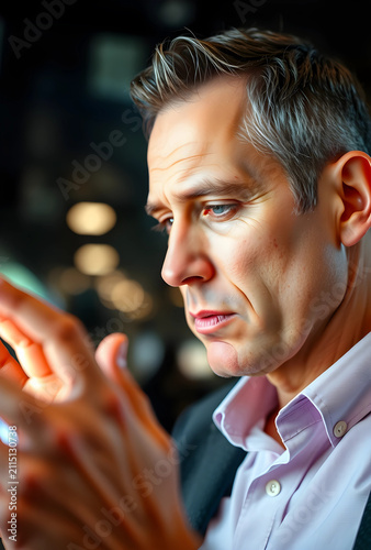 Focused businessman with gr...
