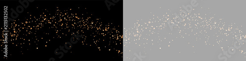 фотографія Golden star confetti sprinkle with sparkling effect on transparent and dark back