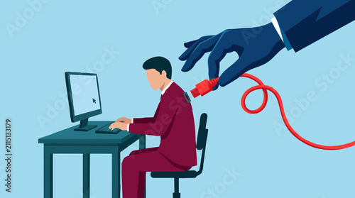 Obraz na płótnie Concept of employee surveillance or manipulation in the workplace