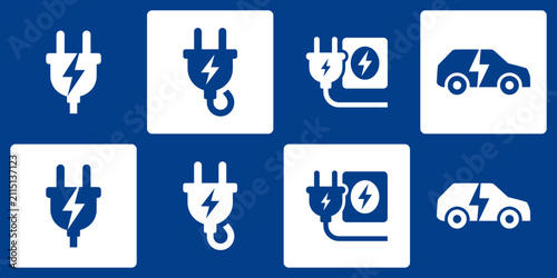 Collection of electrical vector logos with modern, simple, clean and abstract style. Icons for businesses, electricians, and personal branding.