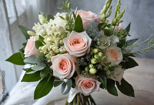 Elegant bridal bouquet with...