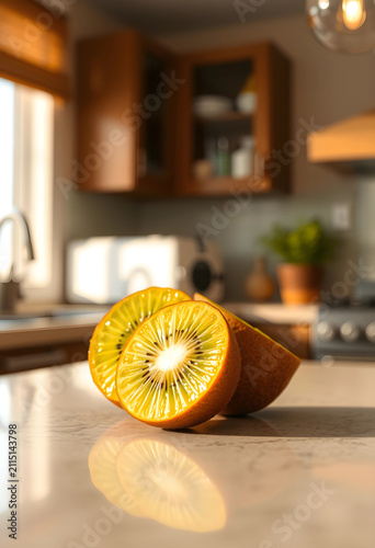 Fresh golden kiwi fruit hal...
