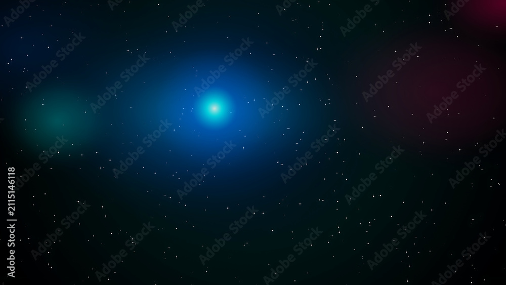 Fototapeta premium Colorful cosmic nebula with star clusters in space