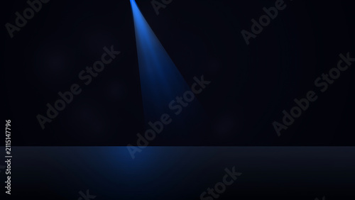 Obraz na plátně Blue light trail in dark night sky
