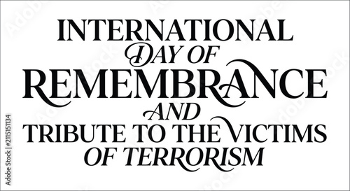фотографія Black typography reading international day of remembrance and tribute to the vic
