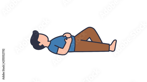 Obraz na plátně Man lying on back resting comfortably