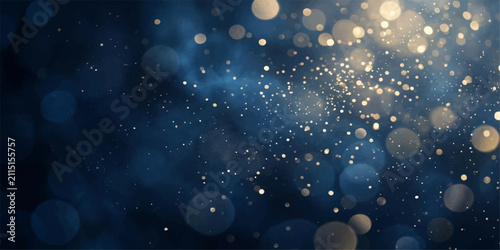Fotografie Sparkling Night Sky: A mesmerizing display of bokeh lights and shimmering particles evokes the wonder of a starlit night or a magical celebration, creating an atmosphere of enchantment and wonder