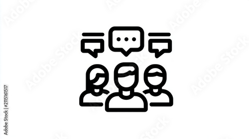 Communication icon showing multiple individuals interacting