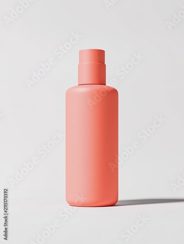 coral kiss cosmetic bottle mockup isolated on white