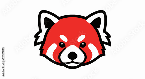 Minimalist red panda mascot logo graphic featuring bold stylized animal face illustration isolated design