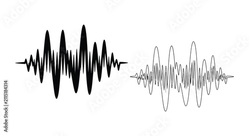 Foto Sound wave silhouette audio signal oscillation frequency