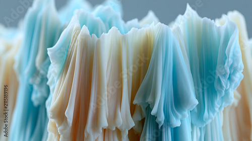 Delicate Translucent Fabric Layers Abstract Composition