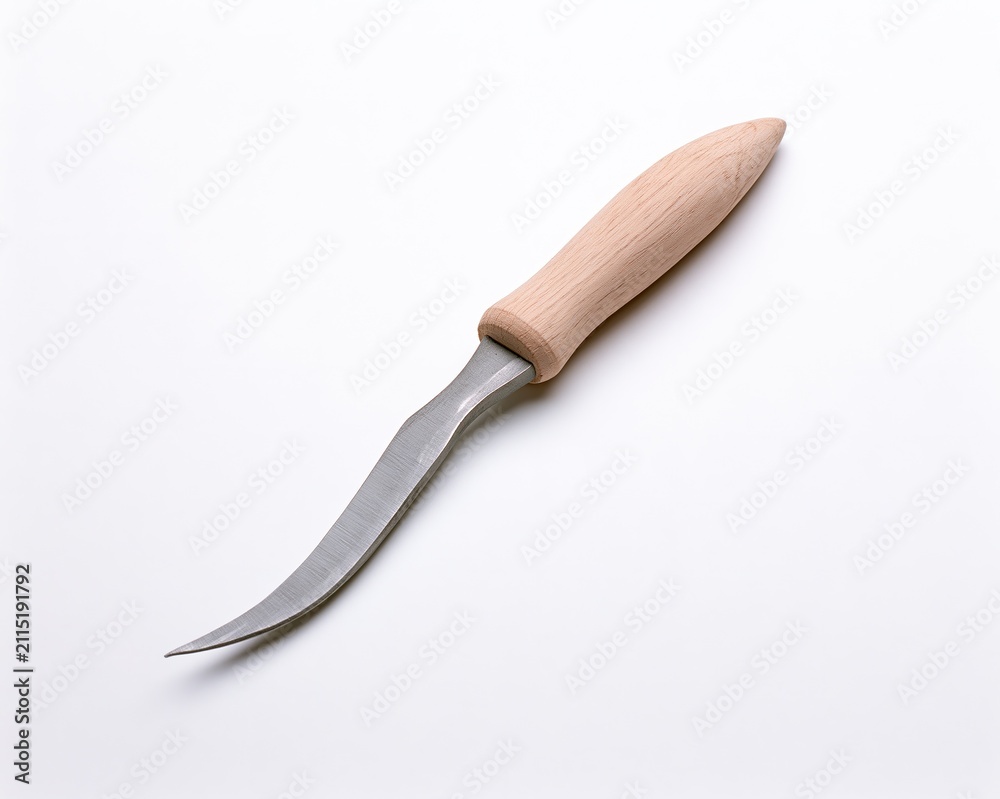 Fototapeta premium Curved Blade with Wooden Handle