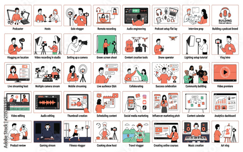 Healthcare Technology Line Art Icon Set, Outline Collection of Digital Medical, Telemedicine, and Smart Hospital Icons