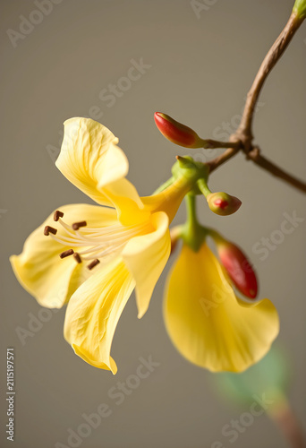 Yellow flower with red buds...