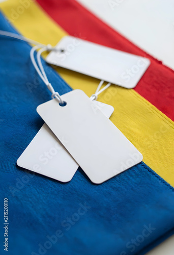 Blank white price tags on c...