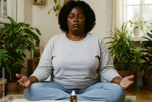 African american woman medi...