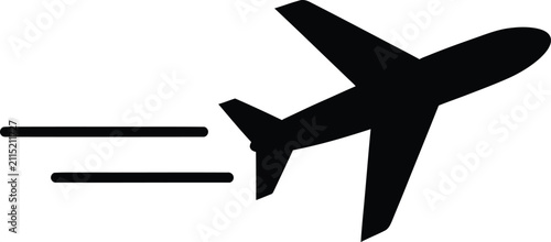Photography Silhouette design of a flying airplane taking off motion vector