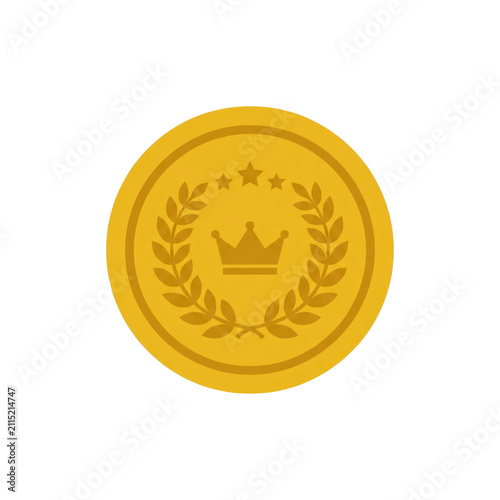 Gold coin laurel wreath currency icon