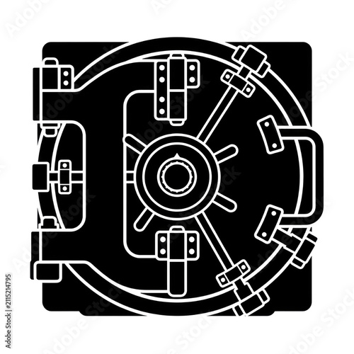 Dark abstract digital lock security technology icon