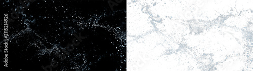 Konstfotografi Water splash on a transparent background with droplets and waves showing movemen