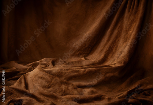 Brown fabric background wit...