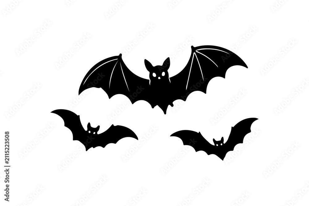 Fototapeta premium Silhouette of Flying Bats for Halloween Decorations