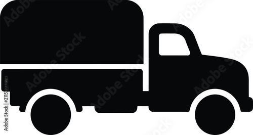 Silhouette vector of a simple delivery truck cargo transport design