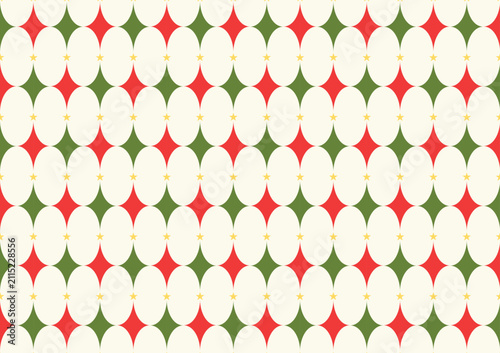 Argyle plaid Christmas pattern. Traditional Scottish ornament. Background with lozenge diamonds and octagonal stars. Fabric texture.