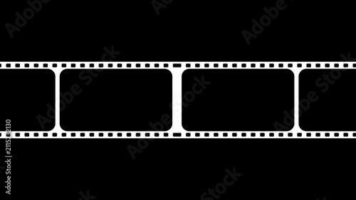 Seamless 35mm strip motion background, vintage cinematic frame loop for media projects