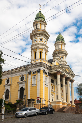 Holy Cross Cathedral is a Ruthenian Greek Catholic cathedral of Eparchy of Mukachevo in Uzhhorod, Ukraine