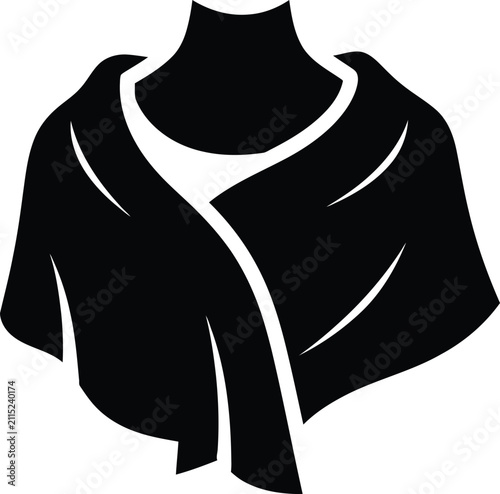 Foto Silhouette vector shawl garment accessory for elegant feminine fashion design