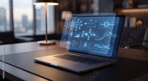 Laptop with Data Visualization