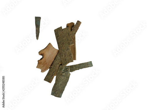 Pieces of rough brown tree bark texture
