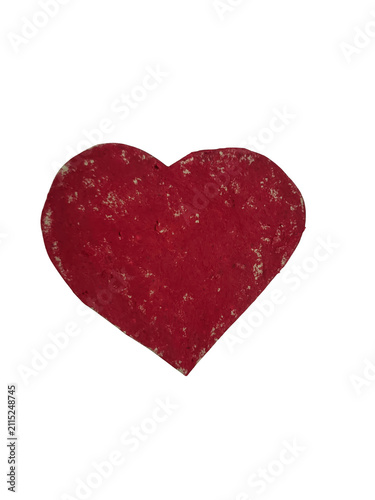 Red heart shape with glitter texture