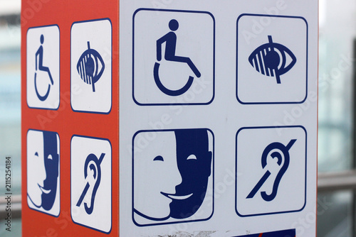 Accessibility information signs for public transportation users