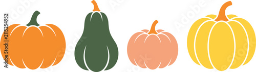 Foto Halloween pumpkin and gourd vector illustration with jack o lante