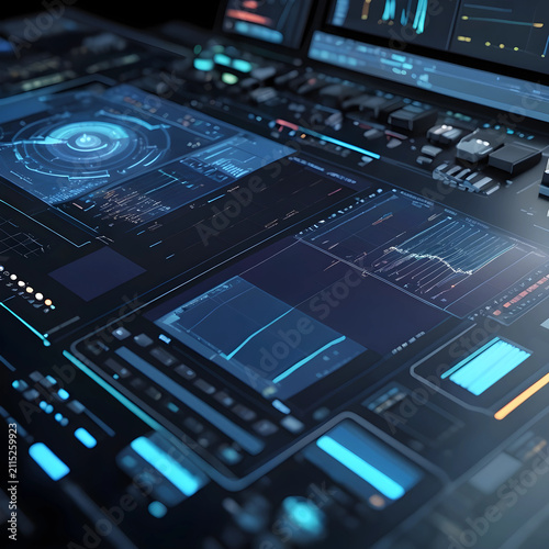 Futuristic digital interfac...