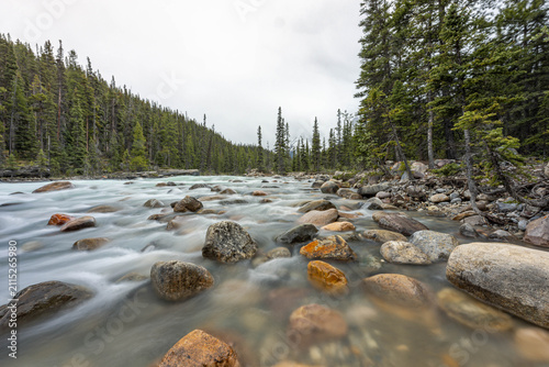 Foto Boulder-Strewn Riverbed of Mistaya Canyon