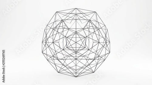 Abstract geometric wireframe sphere structure network connection concept